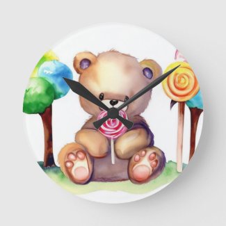 Cute Bear Nursery Clock