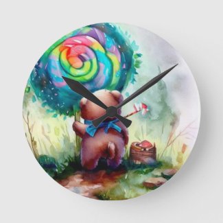 Cute Bear Nursery Clock