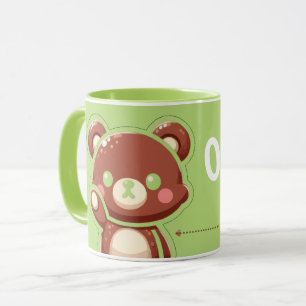 Cute Bear “Oops!” Green Mug –Kawaii Bear Combo Mug