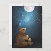 Cute Bear Over The Moon Baby Shower Invitation (Back)