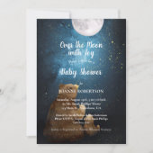 Cute Bear Over The Moon Baby Shower Invitation (Front)