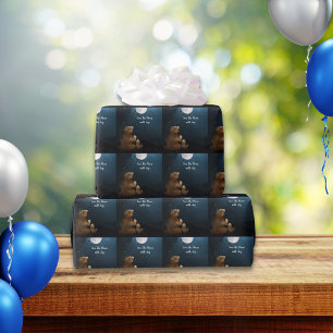 Cute Bear Over The Moon Wrapping Paper