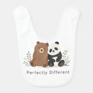  Cute Bear & Panda Neurodiversity Inclusion  Baby Bib