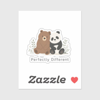 Cute Bear & Panda Neurodiversity Inclusion Sticker