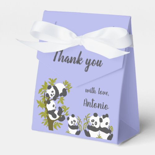 Cute Bear Pandas Party Boy Birthday Gift Thank you Favor Boxes