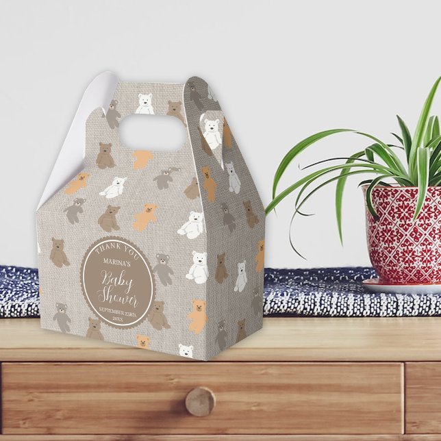 Cute Bear Pattern Baby Shower  Favor Boxes (Cute Bear Pattern Baby Shower Favor Box)