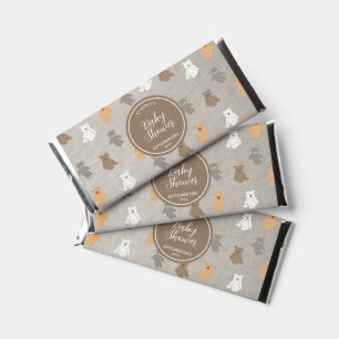 Cute Bear Pattern Baby Shower Hershey Bar Favors