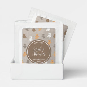 Cute Bear Pattern Baby Shower Tea Bag Drink Mix