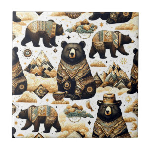Cute Bear Pattern Ceramic Tile