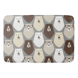 Cute Bear Pattern Fathers Day Gift Funny Dad Bear Bath Mat