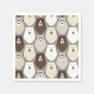 Cute Bear Pattern Fathers Day Gift Funny Dad Bear Napkins