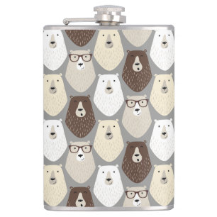 Cute Bear Pattern Fathers Day Gift Specialty Mug Flask