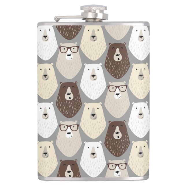 Cute Bear Pattern Fathers Day Gift Specialty Mug Flask (Front)