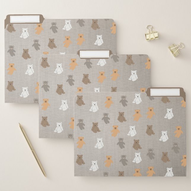 Cute Bear Pattern  File Folder (Set)