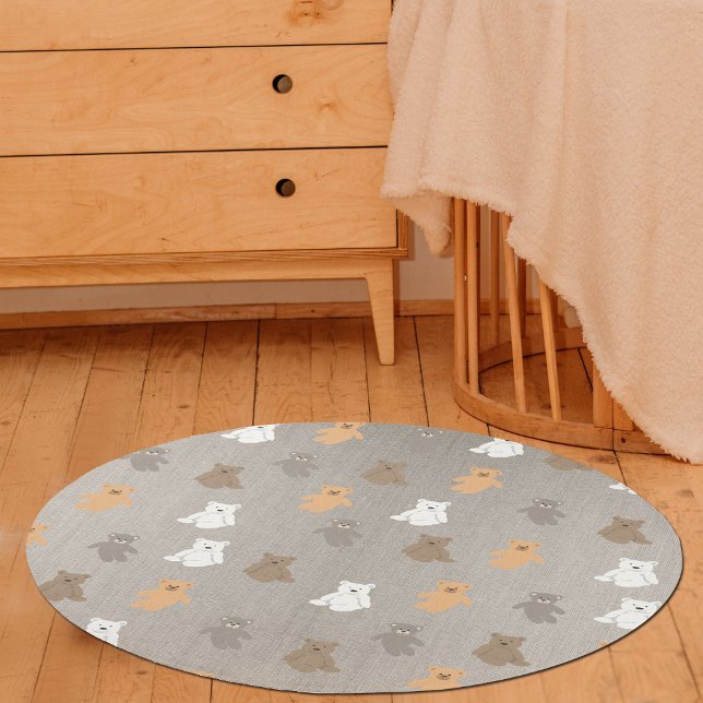 Cute Bear Pattern Gender Neutral Baby Nursery Rug (Cute Bear Pattern Gender Neutral Baby Nursery Rug)