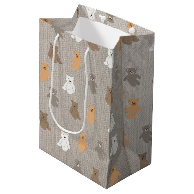 Cute Bear Pattern  Medium Gift Bag (Front Angled)