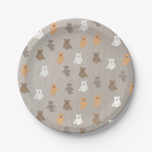 Cute Bear Pattern  Paper Plates (Front)