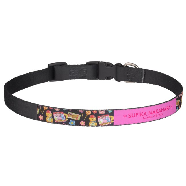 Cute bear pattern. pet collar (Front)