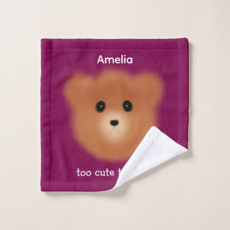 Cute Bear Personalized Wash Cloth