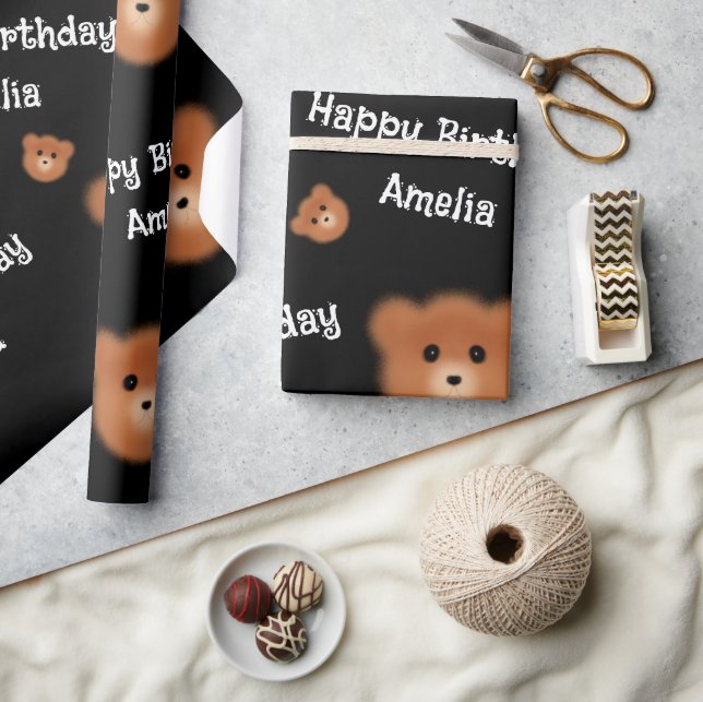 Cute Bear Personalized Wrapping Paper (Crafts)