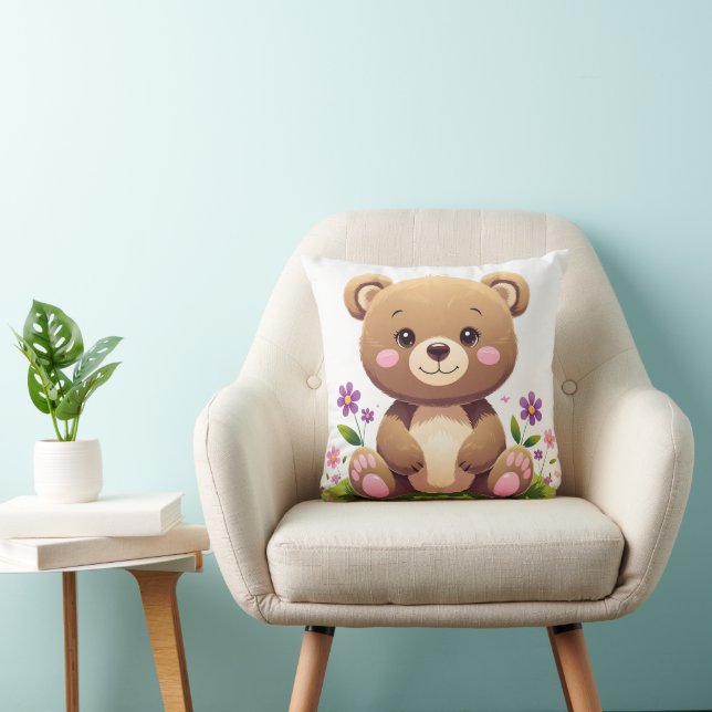 Cute Bear – Pillow for Loving Kids: Smiling Bear (Chair)