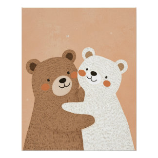 Cute Bear Print, Kids Animal Nursery, Baby Room Poster