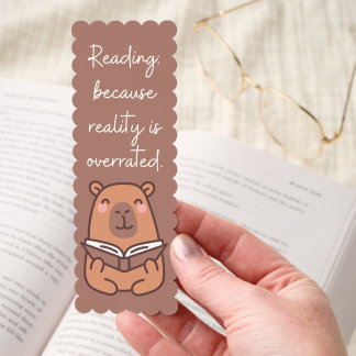 Cute Bear Quote Reality is Overrated Bookmarks