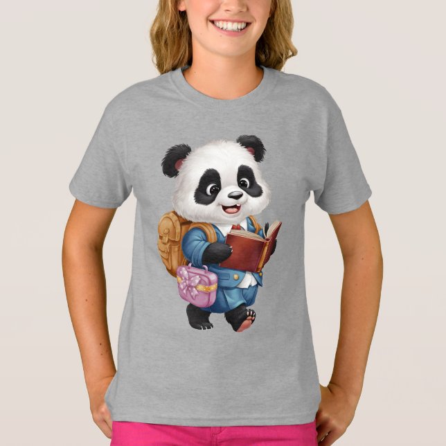 Cute bear reading book T-Shirt (Front)