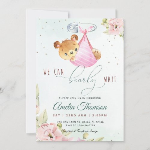 Cute Bear Safari Baby Shower Invitation
