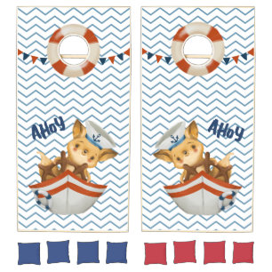 Cute Bear Sailor Ahoy! Cornhole Set