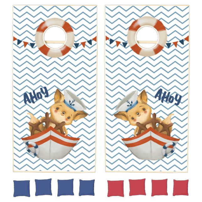 Cute Bear Sailor Ahoy! Cornhole Set (Set)