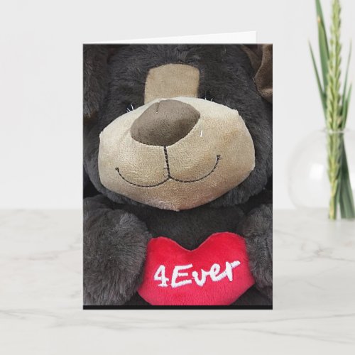 CUTE BEAR SAYS FOREVER  ALWAYS BE MINE HOLIDAY CARD