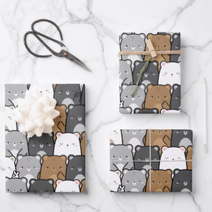 Cute Bear Seamless Pattern  Wrapping Paper Sheets