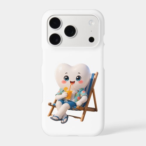 Cute Bear Sitting in Beach Chair iPhone 17 Pro Cas Case