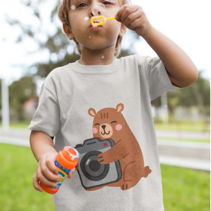 Cute Bear - Smiling Bear with Camera Tri-Blend Shirt