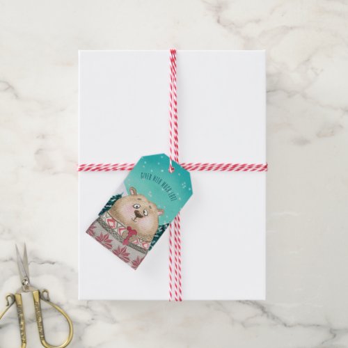 Cute Bear Snow Scene Given With Love Christmas Gift Tags