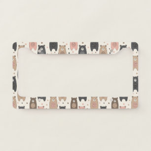 Cute Bear - Soft Pastel Woodland (1) License Plate Frame