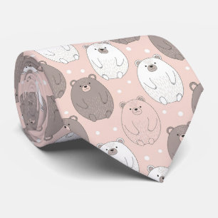 Cute Bear - Soft Pastel Woodland (2) Neck Tie