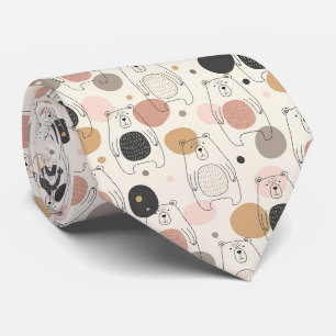 Cute Bear - Soft Pastel Woodland (3) Neck Tie
