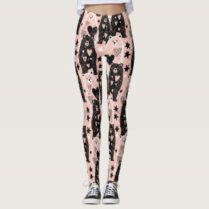 Cute Bear - Soft Pastel Woodland (4) Leggings