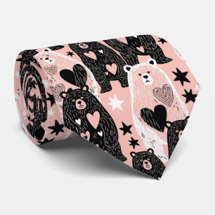 Cute Bear - Soft Pastel Woodland (4) Neck Tie