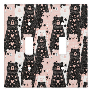 Cute Bear - Soft Pastel Woodland (5) Light Switch Cover