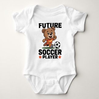 Cute Bear Sports Future Soccer Player Baby Bodysuit