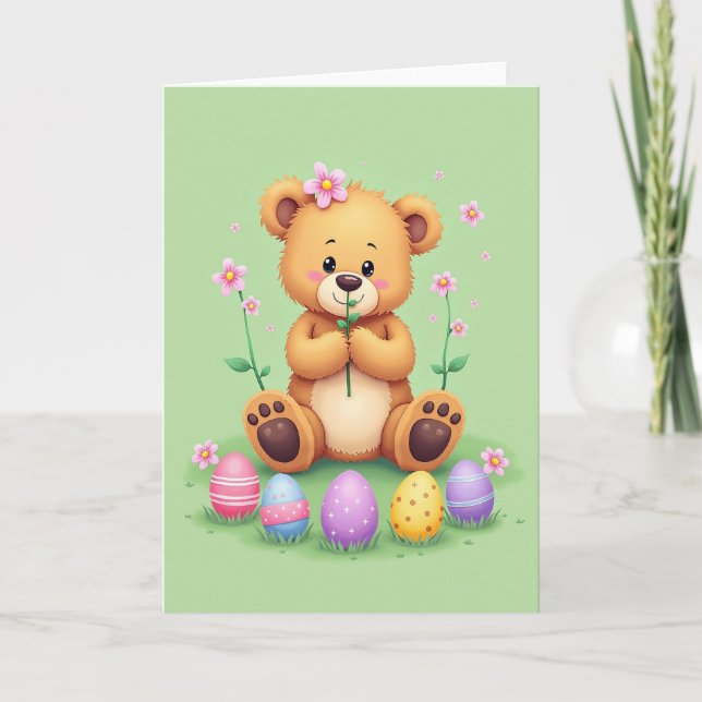 Cute Bear Springtime Celebration Card (Front)