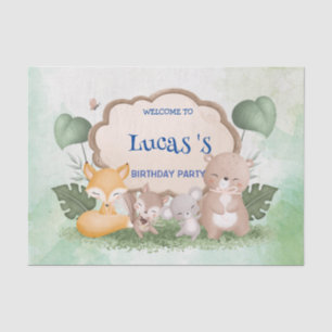 Cute Bear squirrel Tropical jungle Birthday party Tissue Paper