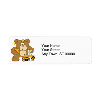 Cute Bear Stealing Honey Label