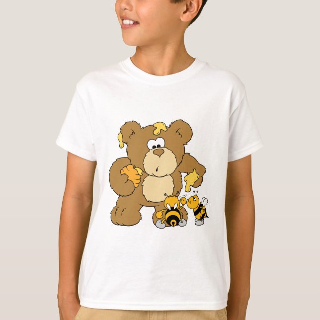 Cute Bear Stealing Honey T-Shirt (Front)