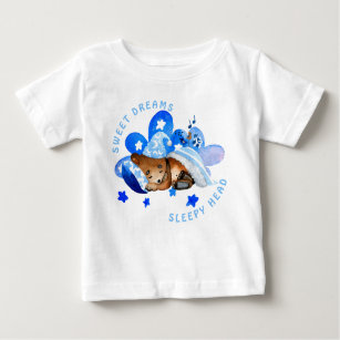 Cute Bear Sweet Dreams Sleepy Head Boy Baby T-Shirt