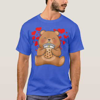 Cute Bear Tea Bubble Tea Anime Japanese Girl Teen T-Shirt