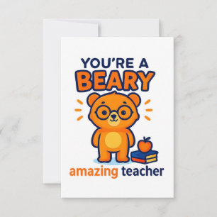 Cute Bear Teacher Appreciation Card